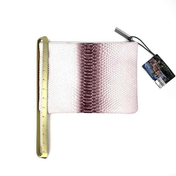 August Design Pink Clutch Banana Republic Leather Croc Alligator Bag New NWT - Picture 8 of 12